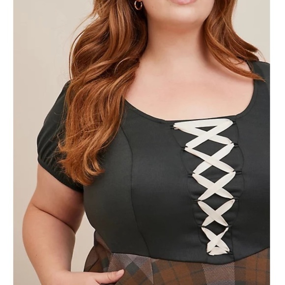TORRID NWT OUTLANDER TARTAN MIDI DOUBLE KNIT DRESS HALLOWEEN COSTUME - Picture 3 of 5